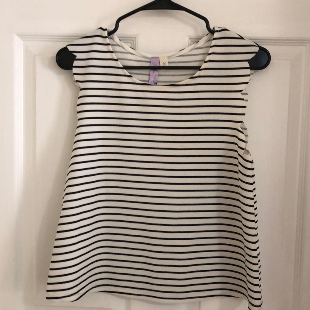 Black and white stripe tank top